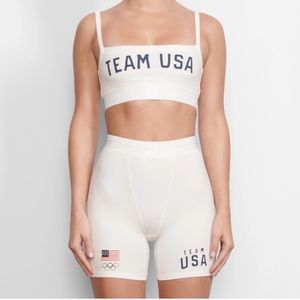 Skims Team USA Ribbed Bra Top White Size Medium